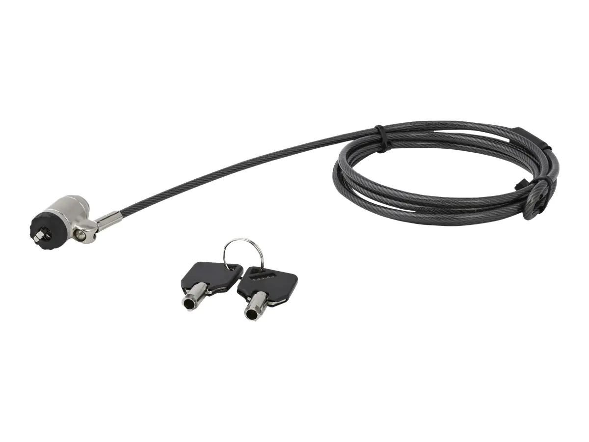StarTech Laptopschloss (Push-to-Lock Taste, 2 m Stahlkabel, Notebook Diebstahlsicherung, Kabelschloss) - Sicherheitskabelschloss - Schwarz, Silber - 2 m