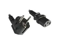 Helos - Stromkabel - power CEE 7/7 gewinkelt zu power IEC 60320 C13 gerade - 250 V - 10 A - 1.8 m - Schwarz
