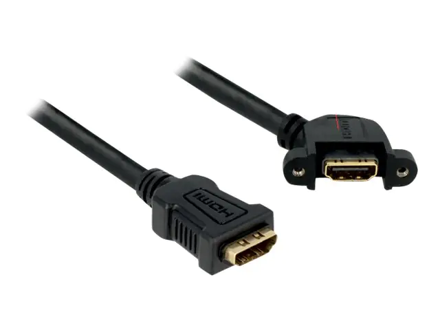 Delock HDMI A Buchse > HDMI A Buchse - HDMI-Kabel - HDMI (W) bis HDMI (W) - 25 cm - Schwarz - 110° Stecker