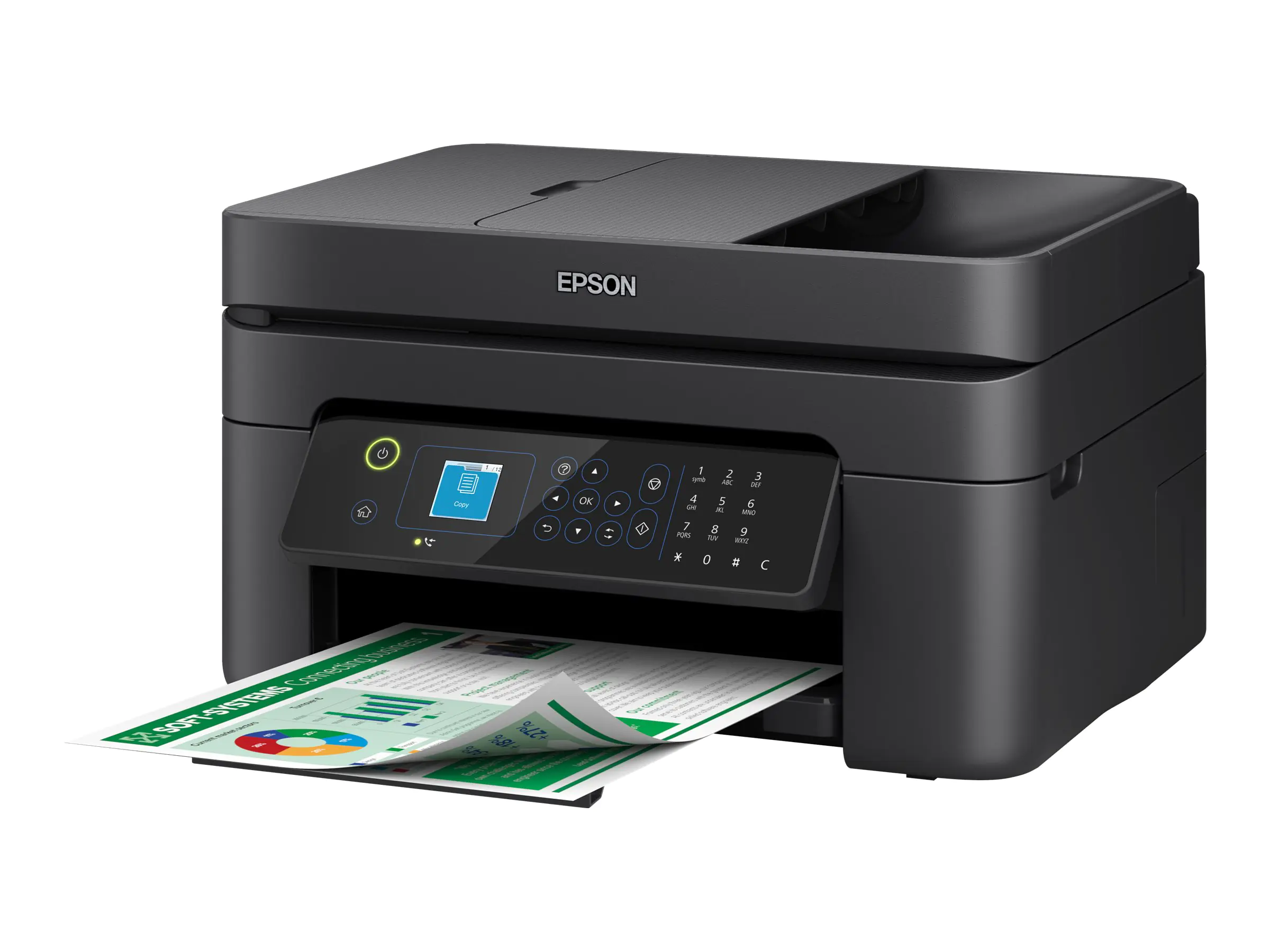 Epson WorkForce WF-2935DWF - Multifunktionsdrucker - Farbe - Tintenstrahl - 216 x 297 mm (Original) - A4/Letter (Medien) - bis zu 10 Seiten/Min. (Drucken) - 100 Blatt - 33.6 Kbps - USB 2.0, Wi-Fi(n)