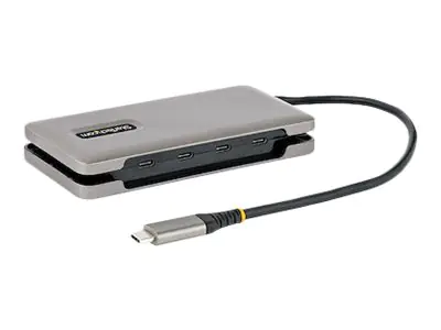 StarTech 4-Port USB-C Hub, 4x USB-C Ports, USB 3.1 10Gbps, Portable USB C Hub with 100W Power Delivery Pass-Through, Portable USB Type C Hub w/ 9.8in (25cm) Wrap-Around Cable - USB Expansion Hub (HB31CM4CPD3) - Hub - 4 x USB 3.2 Gen 2 - Desktop