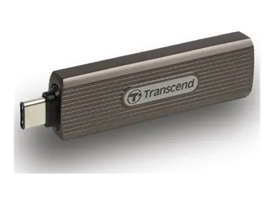 Transcend ESD330C - SSD - verschlüsselt - 2 TB - extern (tragbar) - USB (USB-C Steckverbinder) - 256-Bit-AES - dark grayish brown