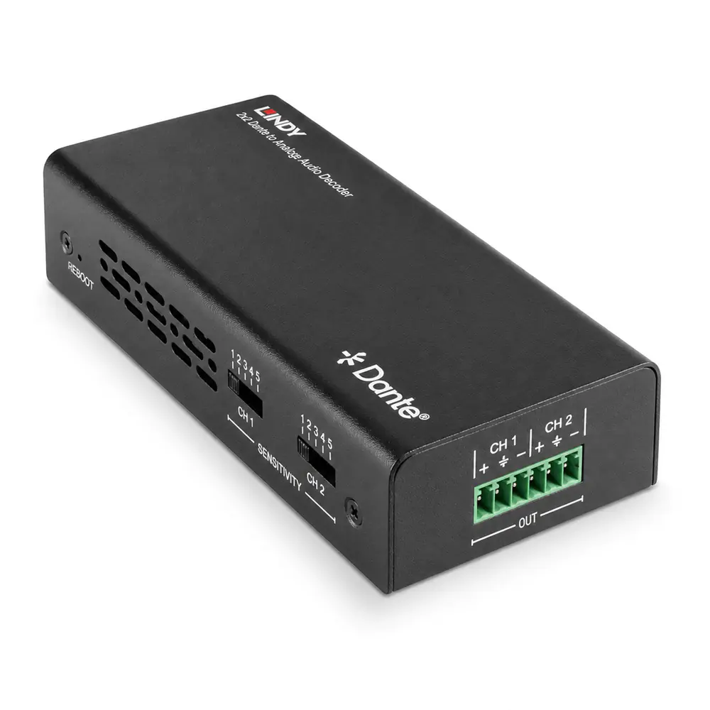 Lindy 2-Kanal Dante zu Analog Audio Decoder - Server - Audio/Multimedia