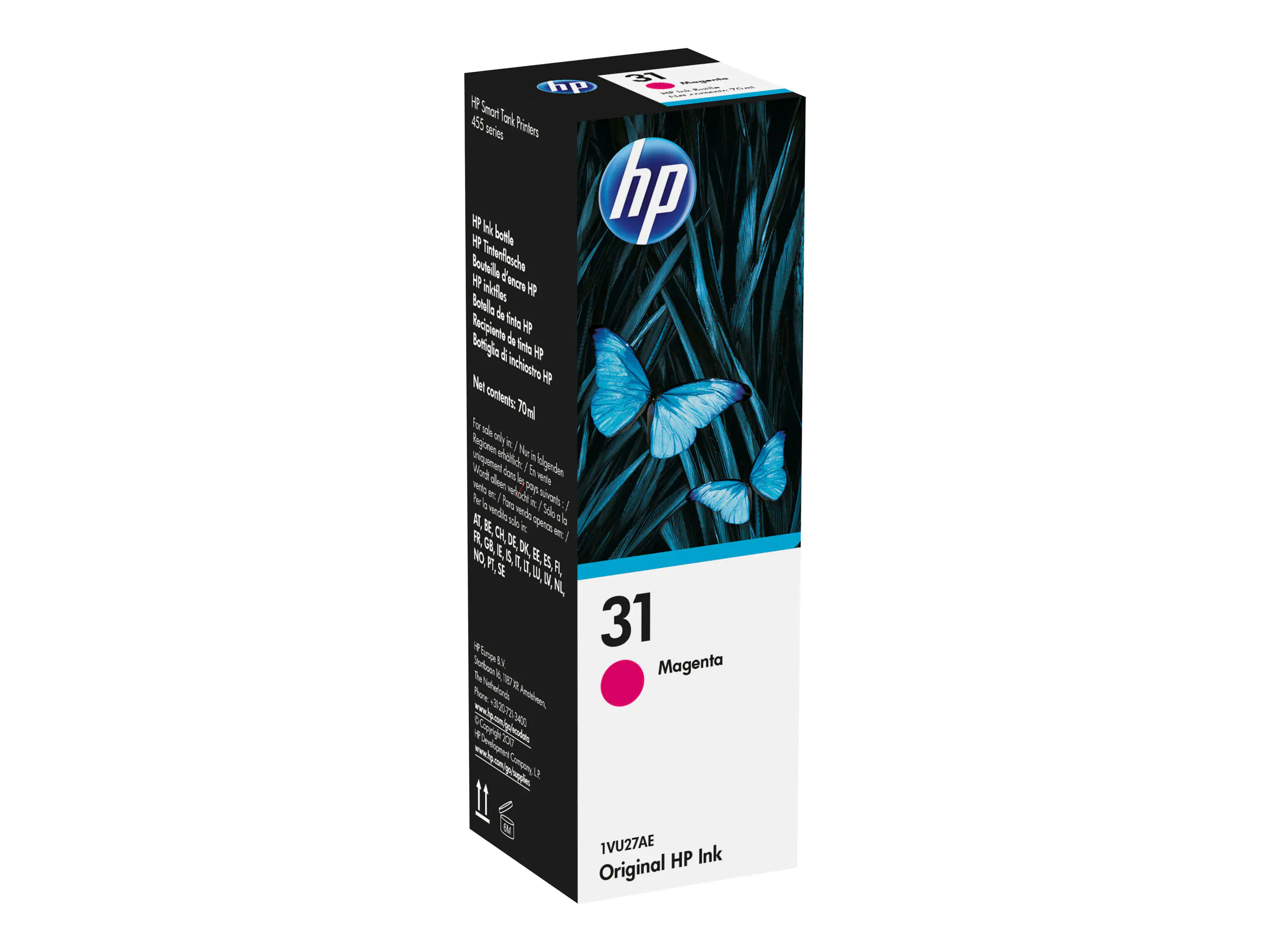 HP 31 - 70 ml - Magenta - Original - Nachfülltinte - für Ink Tank 315; Smart Tank Plus 55X, 57X, 65X; Smart Tank Wireless 45X HP 31 - 70 ml - Magenta - Original - Nachfülltinte - für Ink Tank 315; Smart Tank Plus 55X, 57X, 65X; Smart Tank Wireless 45X
