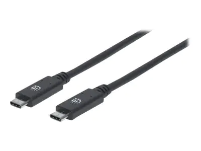 Manhattan USB-C to USB-C Cable, 1m, Male to Male, Black, 10 Gbps (USB 3.2 Gen2 aka USB 3.1), 5A (super fast charging), SuperSpeed+ USB, Lifetime Warranty, Polybag - USB-Kabel - 24 pin USB-C (M) zu 24 pin USB-C (M) - USB 3.1 Gen 2 - 1 m - geformt, geschirm Manhattan USB-C to USB-C Cable, 1m, Male to Male, Black, 10 Gbps (USB 3.2 Gen2 aka USB 3.1), 5A (super fast charging), SuperSpeed+ USB, Lifetime Warranty, Polybag - USB-Kabel - 24 pin USB-C (M) zu 24 pin USB-C (M) - USB 3.1 Gen 2 - 1 m - geformt, geschirm