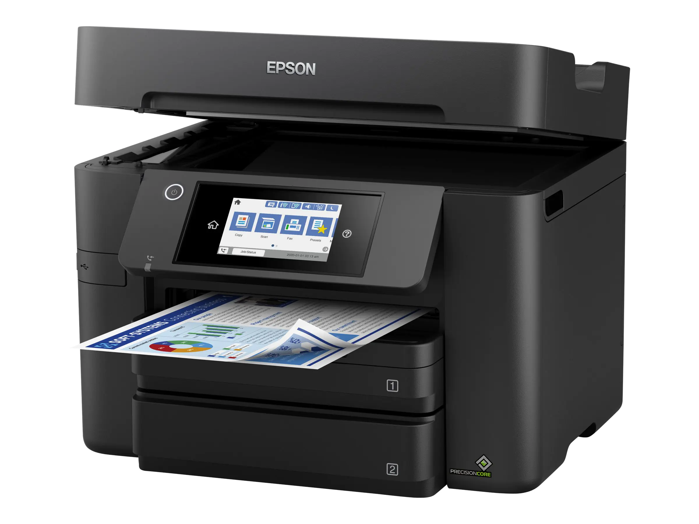 Epson WorkForce Pro WF-4830DTWF - Multifunktionsdrucker - Farbe - Tintenstrahl - A4/Legal (Medien) - bis zu 25 Seiten/Min. (Drucken) - 500 Blatt - USB 2.0, LAN, Wi-Fi(n), USB-Host, NFC