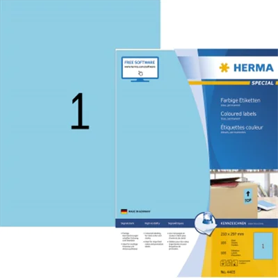 HERMA Etikett SPECIAL 4403 210x297mm blau 100 St./Pack. HERMA Etikett SPECIAL 4403 210x297mm blau 100 St./Pack.
