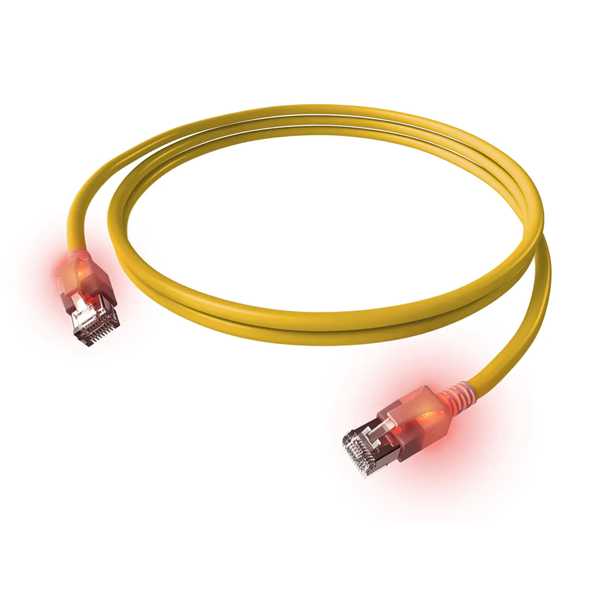 EasyLan DualBoot LED Patchkabel Kat.6a ISO/IEC geschirmt gelb 4PPoE 7.50m - Kabel - Netzwerk