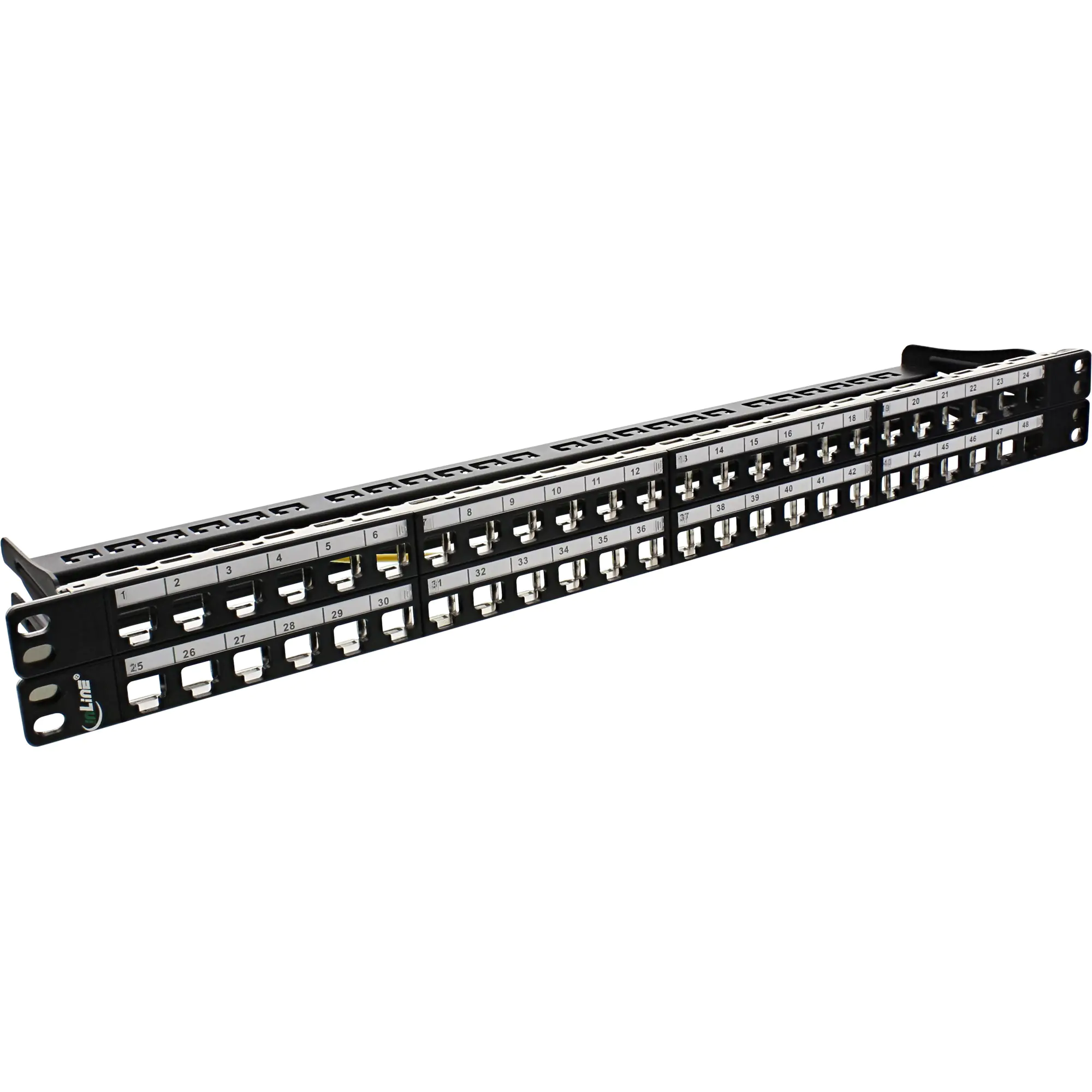 InLine 76848C - Patchpanel (Blindblech) - Rack montierbar - Schwarz - 1U - 48.3 cm (19") - 48 Ports