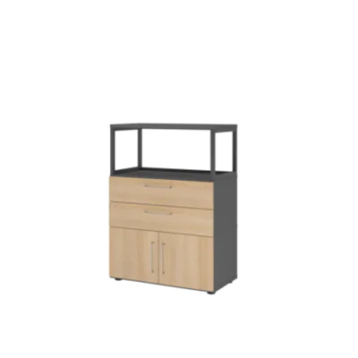 Hammerbacher Regalschrank FlexWall 800 x 1.100 x 417 mm (B x H x T) Flügeltür ohne Rollen Holz