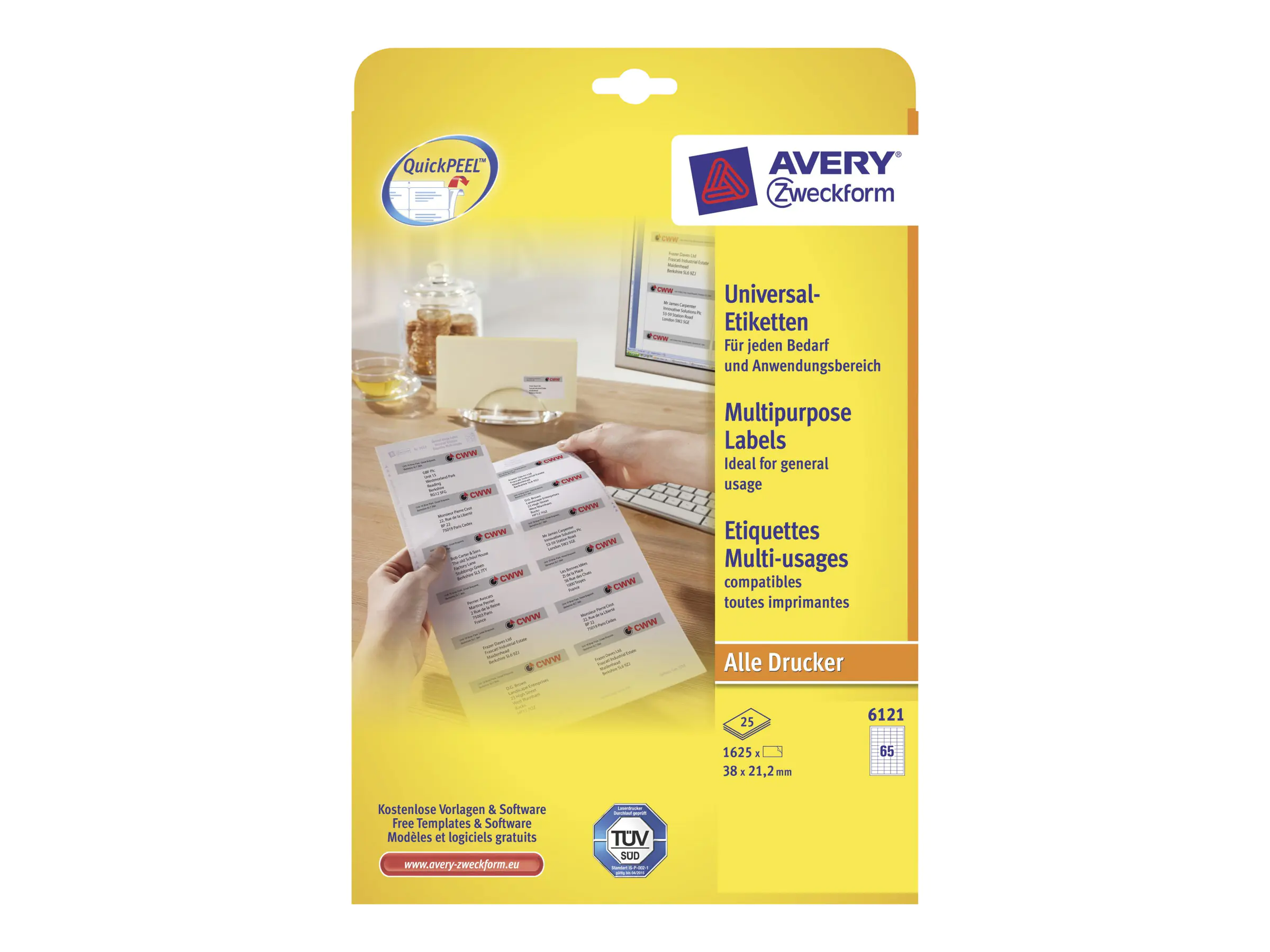 Avery Zweckform Universal - Weiß - 21.2 x 38 6121