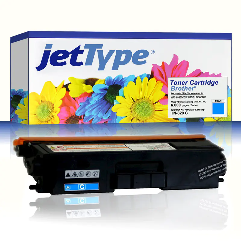 jetType Toner kompatibel zu Brother TN-329C cyan 6.000 Seiten 1 Stück jetType Toner kompatibel zu Brother TN-329C cyan 6.000 Seiten 1 Stück