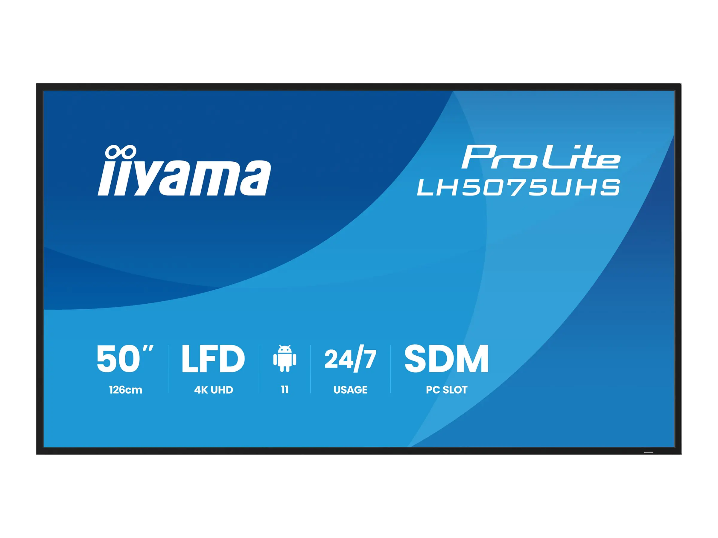 Iiyama 50" 3840x2160 UHD VA panel Haze 25% 500cd/m? Landscape and Portrait Signal