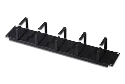 DIGITUS Professional Line DN-19 ORG-2U-SW - Rack-K abelführungselement (5 Klammern) - Schwarz, RAL