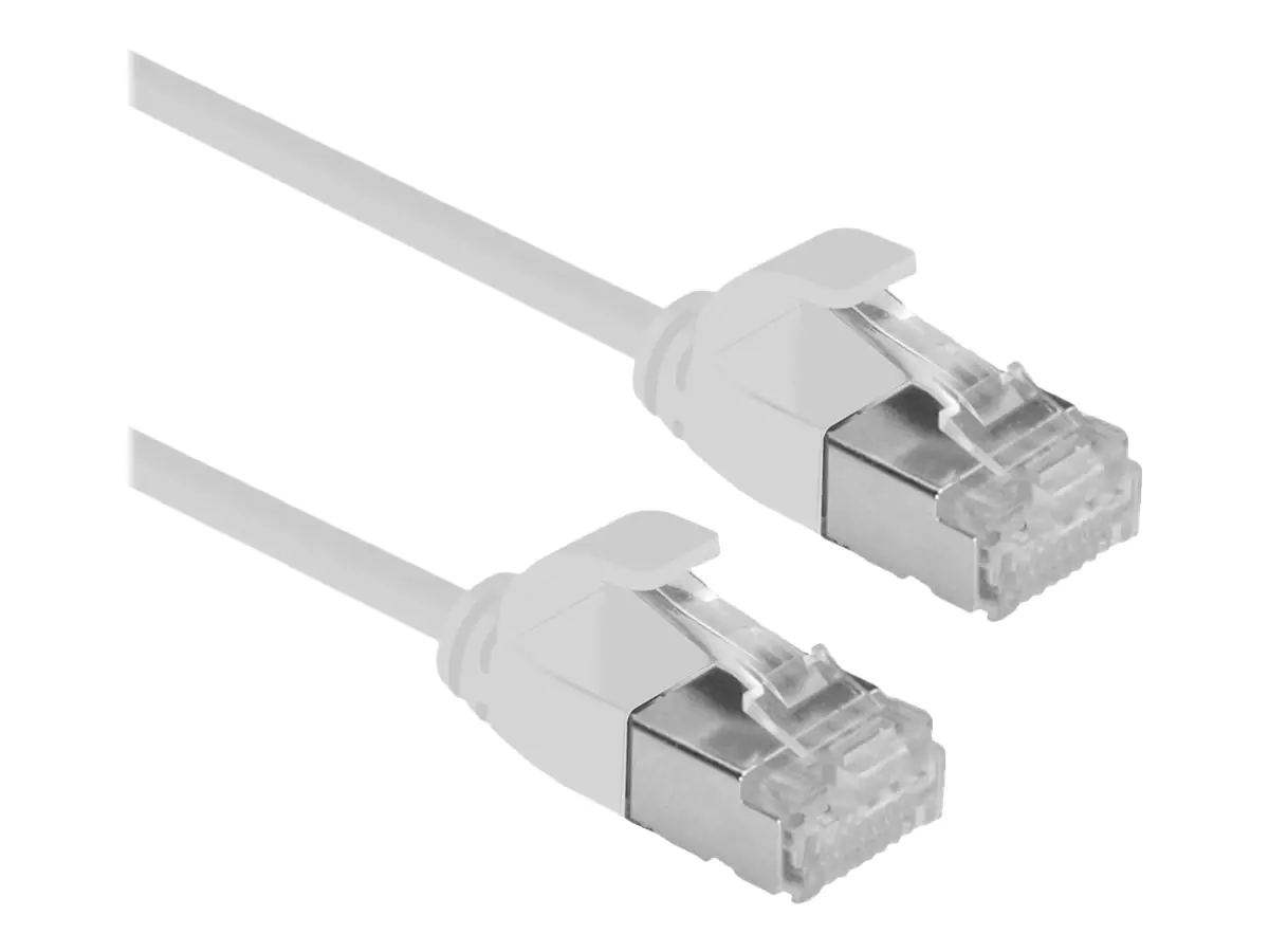 Roline Green - Patch-Kabel - RJ-45 (M) zu RJ-45 (M) - 5 m - 3.6 mm - U/FTP - CAT 6a - halogenfrei, geformt, ohne Haken, verseilt, 10 Gigabit ethernet - Grau, RAL7035
