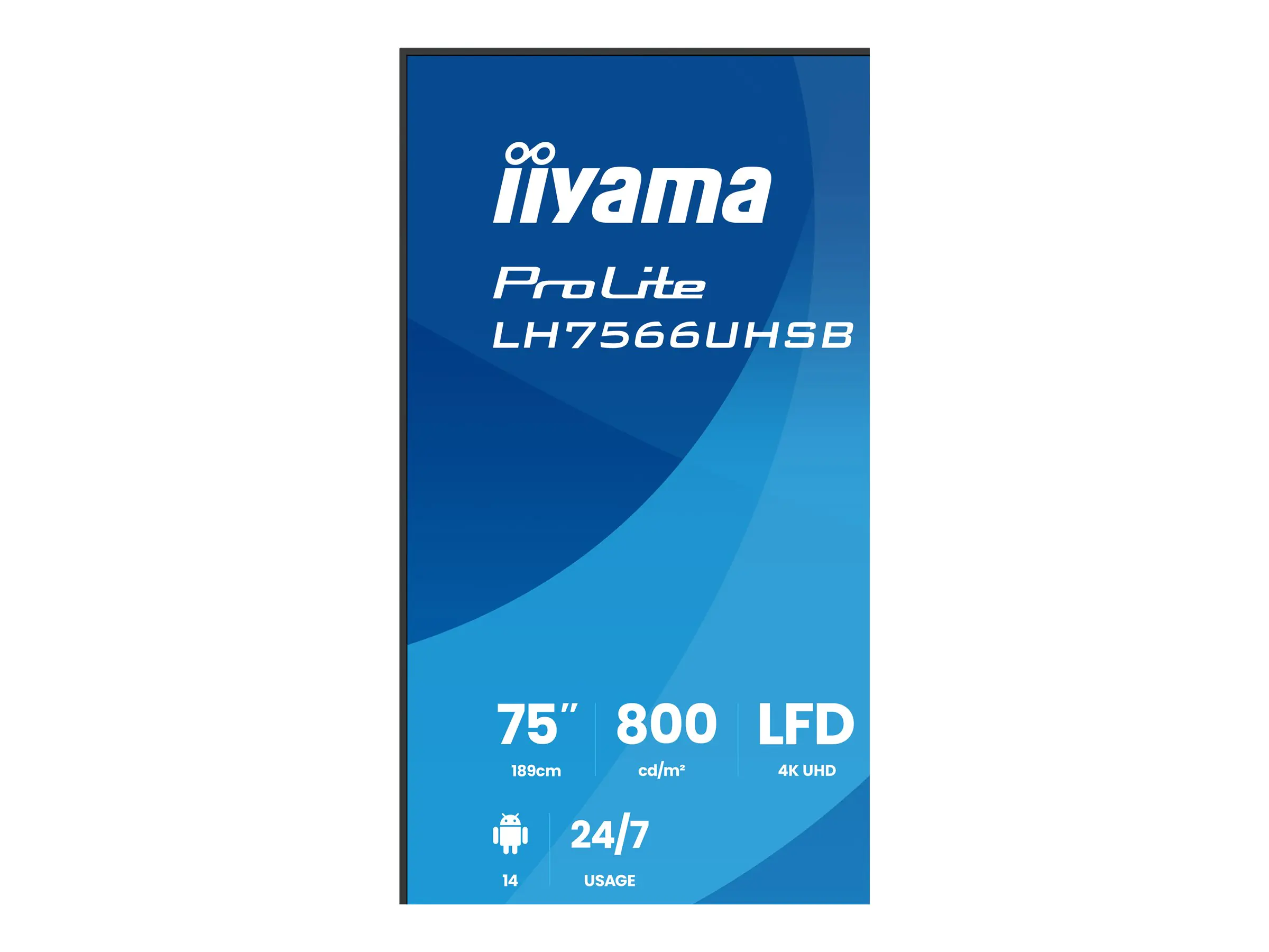 Iiyama DS LH7566UHSB VA 75''//DP/2xHDMI/USB-C /WiFi - Flachbildschirm (TFT/LCD) - 190,5 cm