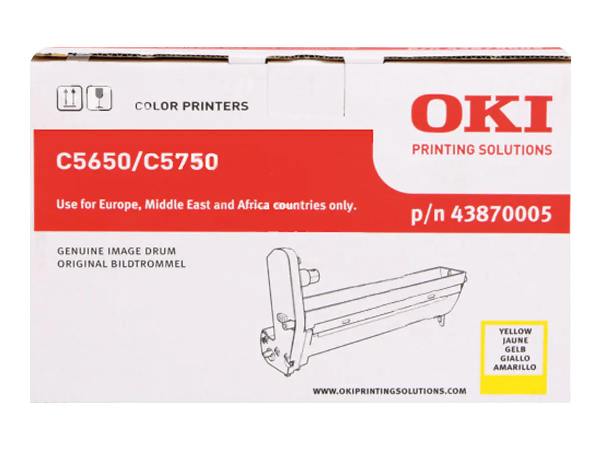 OKI - Gelb - Original - Trommeleinheit - für C5650dn, 5650n, 5750dn, 5750n OKI - Gelb - Original - Trommeleinheit - für C5650dn, 5650n, 5750dn, 5750n
