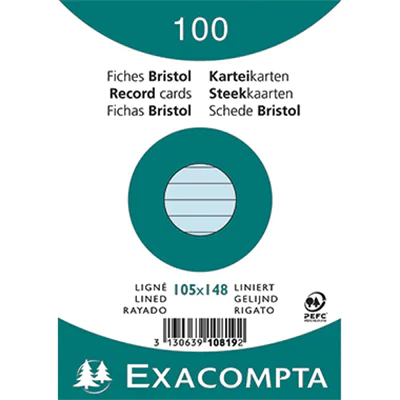 Exacompta Karteikarte 10819SE DIN A6 liniert blau 100 St./Pack. Exacompta Karteikarte 10819SE DIN A6 liniert blau 100 St./Pack.