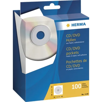 HERMA CD/DVD Hülle 1140 12,4x12,4cm weiß 100 St./Pack. HERMA CD/DVD Hülle 1140 12,4x12,4cm weiß 100 St./Pack.
