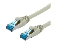 Roline - Patch-Kabel - RJ-45 (M) zu RJ-45 (M) - 50 cm - SFTP, PiMF - CAT 6a - halogenfrei, geformt, ohne Haken - Grau Roline - Patch-Kabel - RJ-45 (M) zu RJ-45 (M) - 50 cm - SFTP, PiMF - CAT 6a - halogenfrei, geformt, ohne Haken - Grau
