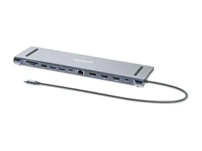 Manhattan Dockingstation 12-in-1 4K 1xHDMI 2xDP 3xUSB-A