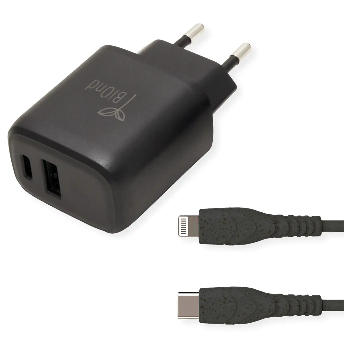 BIOnd Netzteil - mit Lightning-Kabel - 20 Watt - 3 A - PD, Quick Charge 3.0 - 2 Ausgabeanschlussste BIOnd Netzteil - mit Lightning-Kabel - 20 Watt - 3 A - PD, Quick Charge 3.0 - 2 Ausgabeanschlussste