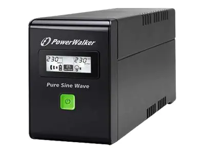 PowerWalker VI 800 SW - USV - Wechselstrom 220/230/240 V - 480 Watt - 800 VA - 9 Ah - USB - Ausgangsanschlüsse: 2 - Schwarz