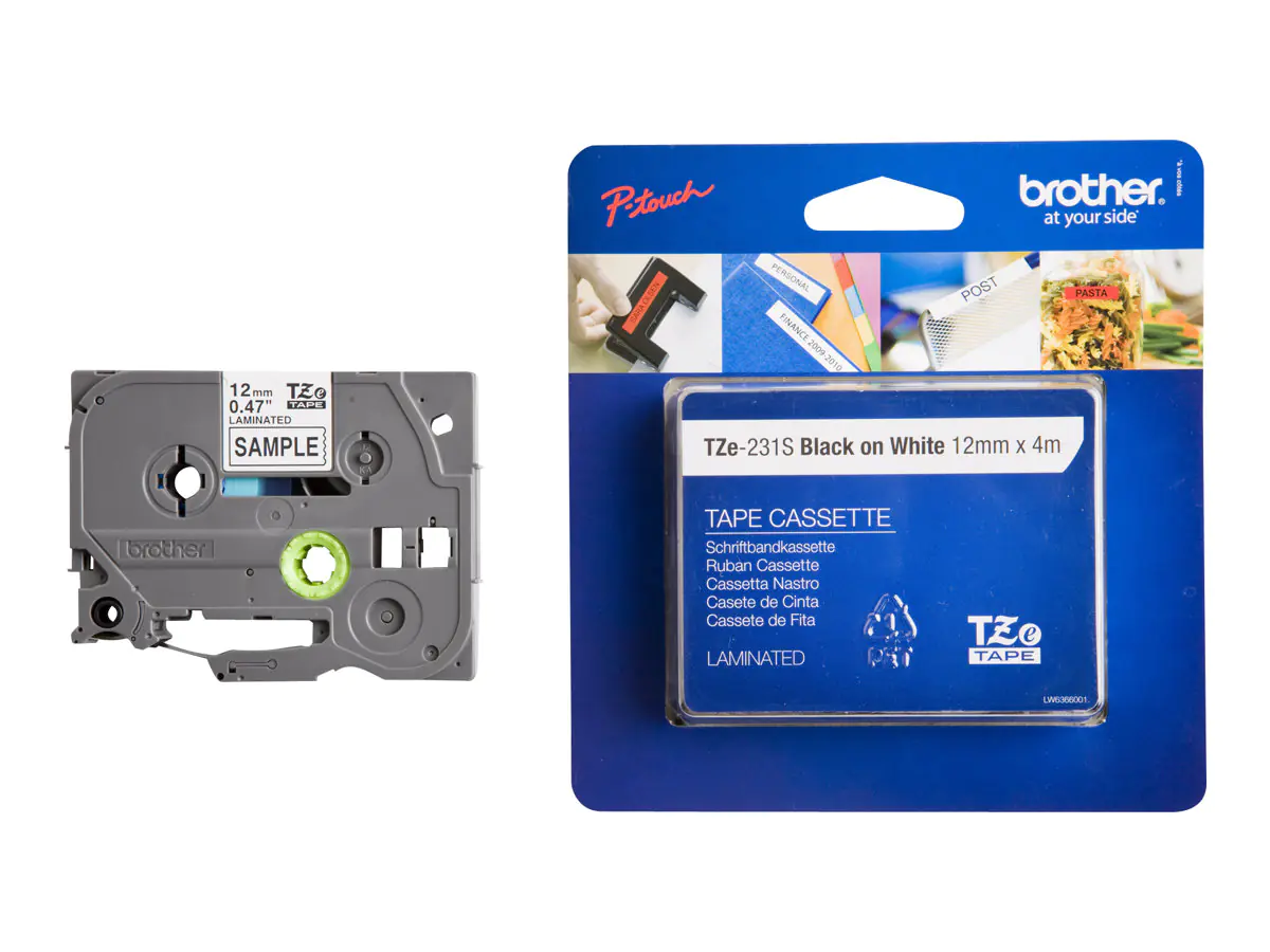 Brother TZe-231S - Schwarz auf Weiß - Rolle (1,2 cm x 4 m) 1 Kassette(n) laminiertes Band - für Brother PT-D210, D600, H110, H200; P-Touch PT-D450, E310, H107; P-Touch Cube Plus PT-P710 Brother TZe-231S - Schwarz auf Weiß - Rolle (1,2 cm x 4 m) 1 Kassette(n) laminiertes Band - für Brother PT-D210, D600, H110, H200; P-Touch PT-D450, E310, H107; P-Touch Cube Plus PT-P710