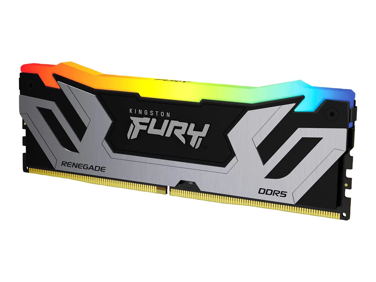 Kingston FURY Renegade RGB - DDR5 - Modul - 24 GB - DIMM 288-PIN - 4200 MHz / PC5-67200 - CL40 - 1.45 V - ungepuffert - on-die ECC - schwarz & silber