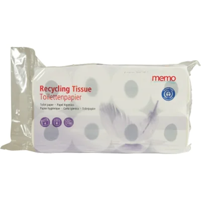 memo Toilettenpapier Recycling Tissue 4-lagig Tissue, 100 % recycelt weiß 130 Bl./Rl. 8 Rl./Pack. memo Toilettenpapier Recycling Tissue 4-lagig Tissue, 100 % recycelt weiß 130 Bl./Rl. 8 Rl./Pack.