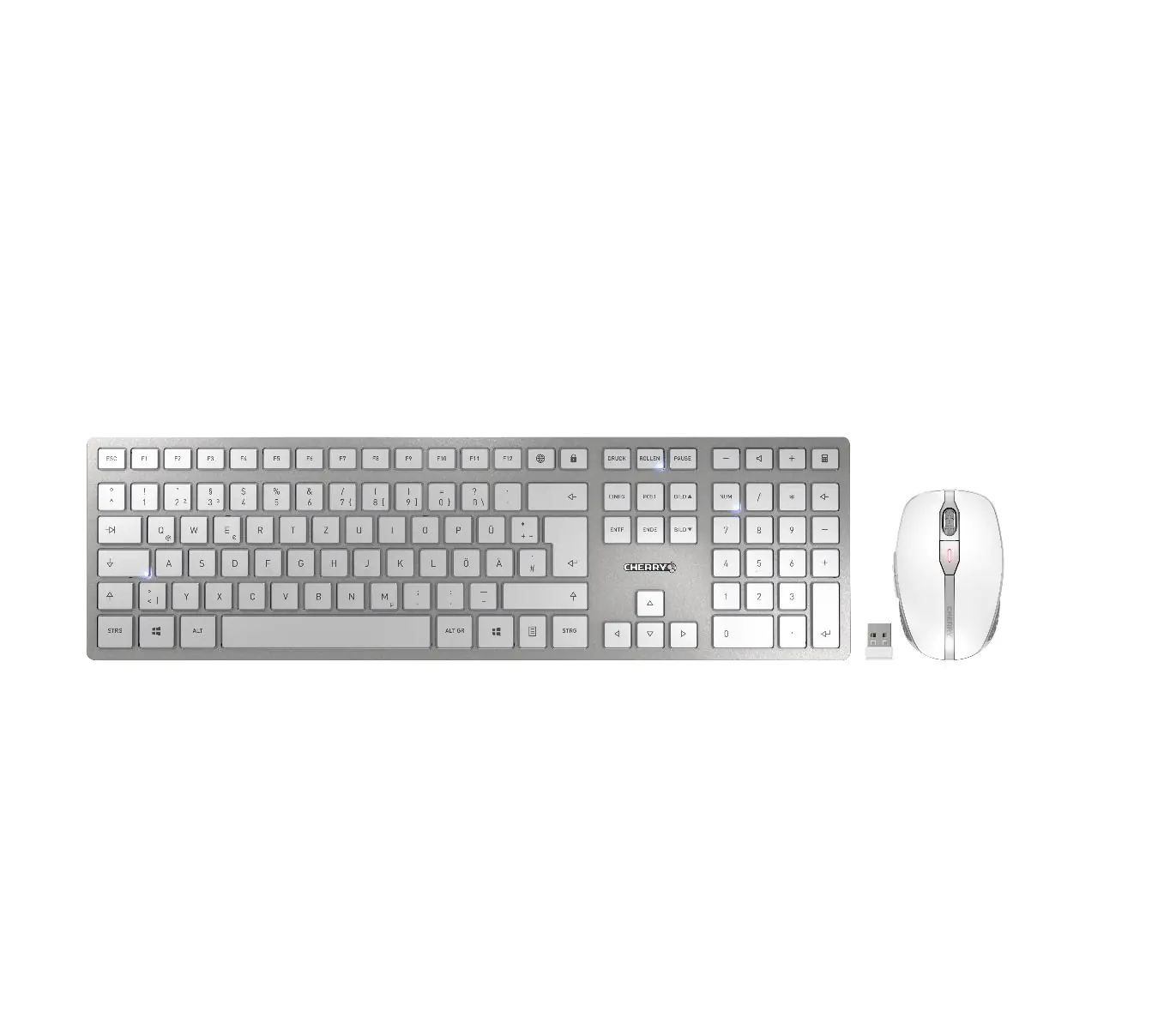 Cherry DW 9100 SLIM BE Layout silber/weiß