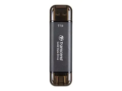 Transcend ESD310C - SSD - 256 GB - extern (tragbar) - USB 3.2 Gen 2x1 (USB-C Steckverbinder) - Schwarz