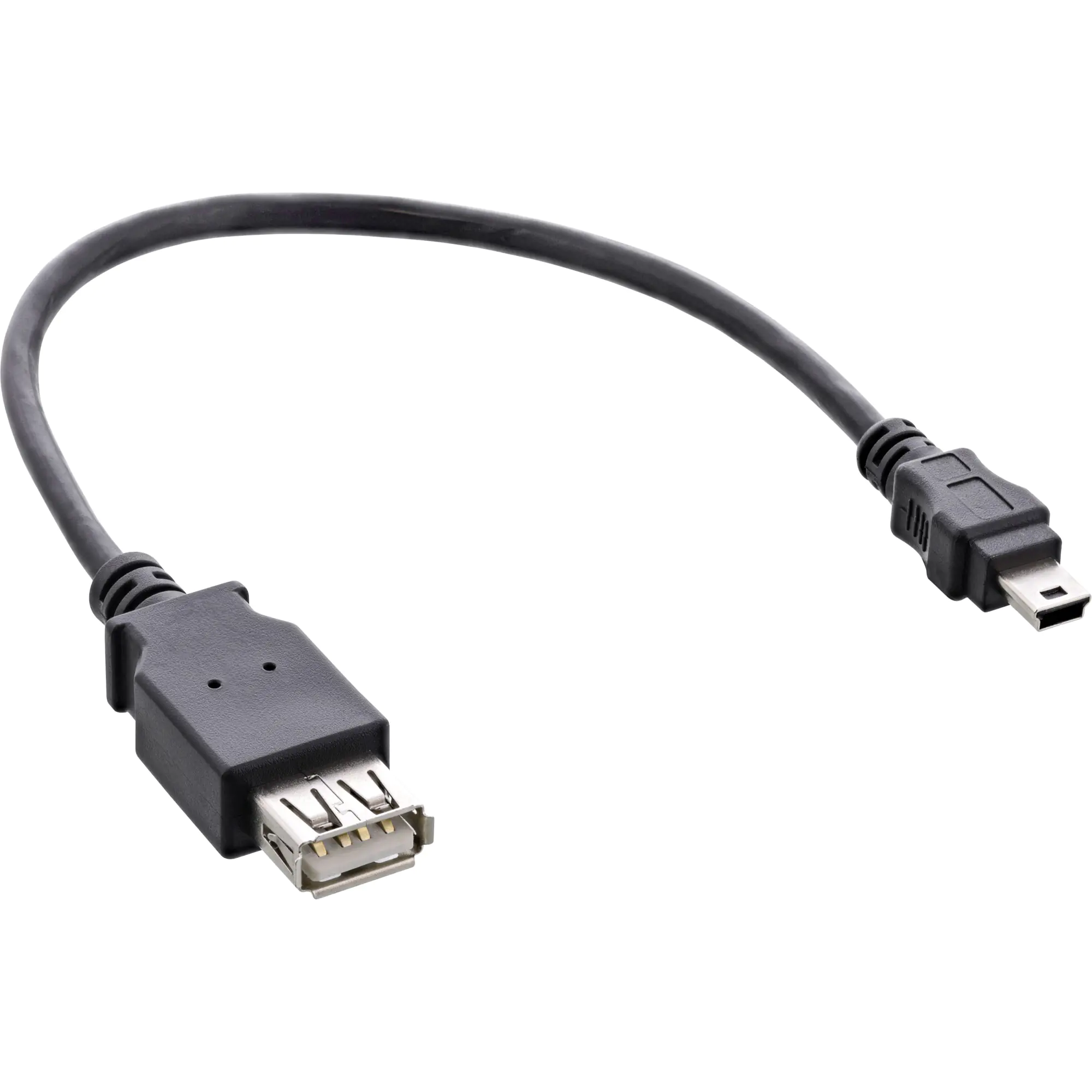 InLine - USB-Adapter - mini-USB Typ B (M) zu USB (W) - USB 2.0 - 20 cm - Schwarz