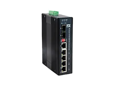 LevelOne IES-0610 - Switch - 4 x 10/100/1000 (PoE+) x Combo Gigabit Ethernet/Gigabit SFP x Fast Ethernet/Gigabit SFP - an DIN-Schiene montierbar - PoE+ - Gleichstrom