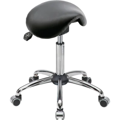 meychair Sitzhocker Assistant Basic Sattel Farbe der Sitzfläche: schwarz Farbe des Fußkreuzes: chrom