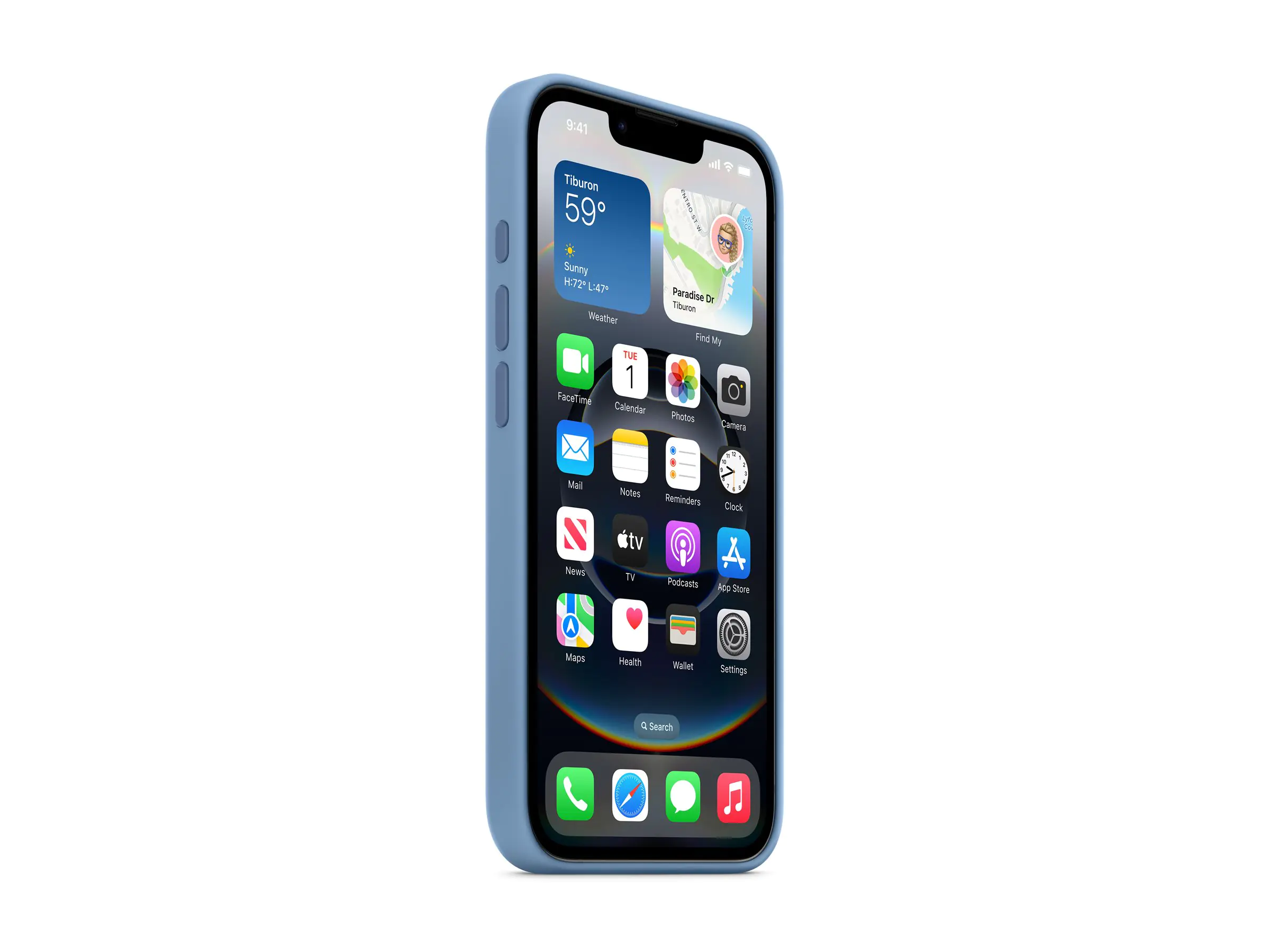 Apple - Hintere Abdeckung für Mobiltelefon - Silikon - Winter Blue - für iPhone 16e
