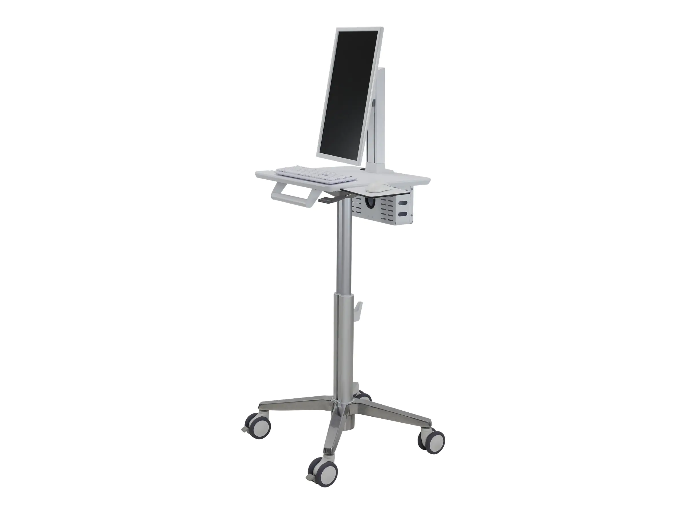 Ergotron Lean WOW SV10 - Wagen - leichtes Design - für LCD-Display / PC-Ausrüstung - medizinisch - weiß, Aluminium - Bildschirmgröße: bis zu 61 cm (bis zu 24 Zoll) SV10-1300-0
