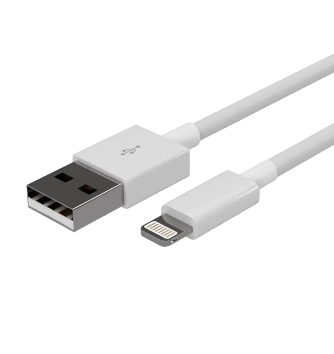 Bayko USB-A 2.0 Daten-Ladekabel, USB A St./8-Pin St., 480Mbps, TPE, weiß 3,0m