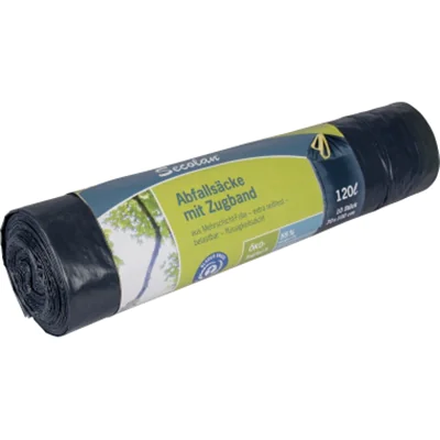 Secolan Müllsack 70 x 100+5 cm (B x H) 35µm 120l Polyethylen, 100 % recycelt schwarz 10 St./Pack. Secolan Müllsack 70 x 100+5 cm (B x H) 35µm 120l Polyethylen, 100 % recycelt schwarz 10 St./Pack.