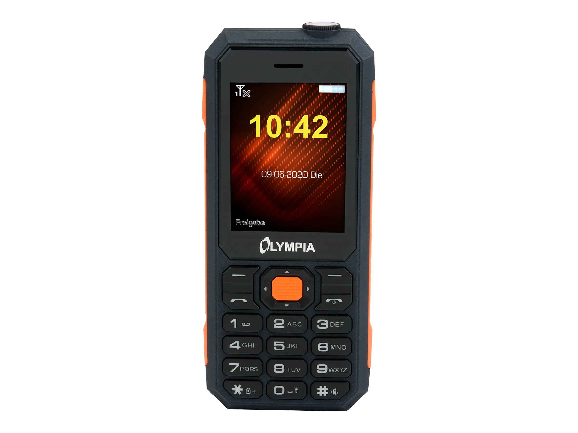 OLYMPIA Active - Feature Phone - Dual-SIM - microSD slot - LCD-Anzeige - rear camera - Schwarz, orange OLYMPIA Active - Feature Phone - Dual-SIM - microSD slot - LCD-Anzeige - rear camera - Schwarz, orange