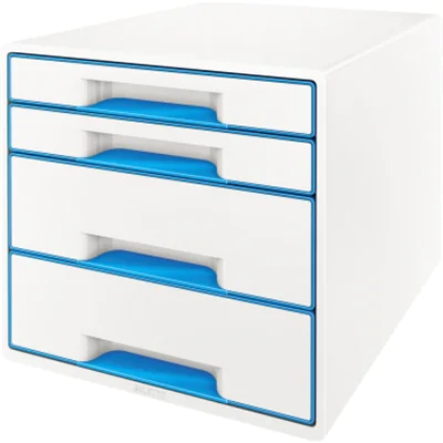 Leitz Schubladenbox WOW CUBE 52132036 4Schubfächer weiß/blau Leitz Schubladenbox WOW CUBE 52132036 4Schubfächer weiß/blau