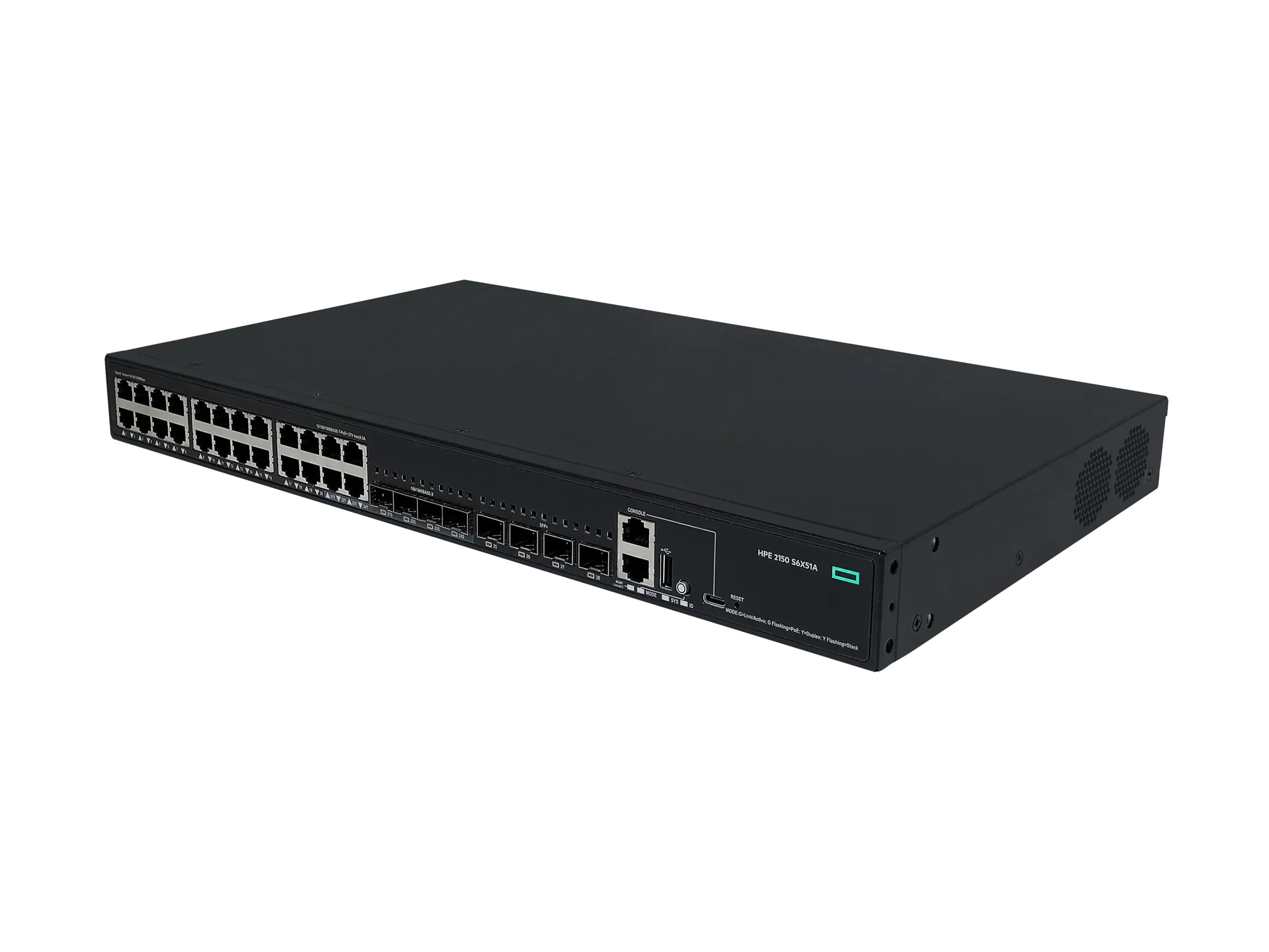HPE Networking Comware 5150L 24p 10M/100M/1G PoE+ 4p SFP 1G Combo 4p SFP+ 1G/10G 405W - Switch - L3 Lite - managed - 24 x 10/100/1000Base-T (PoE+) S6X51A