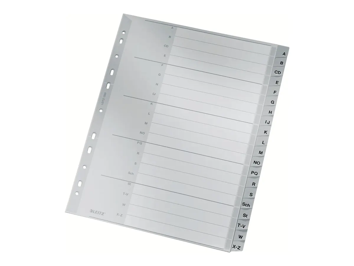 Leitz Register 12600000 A-Z DIN A4 20teilig PP grau