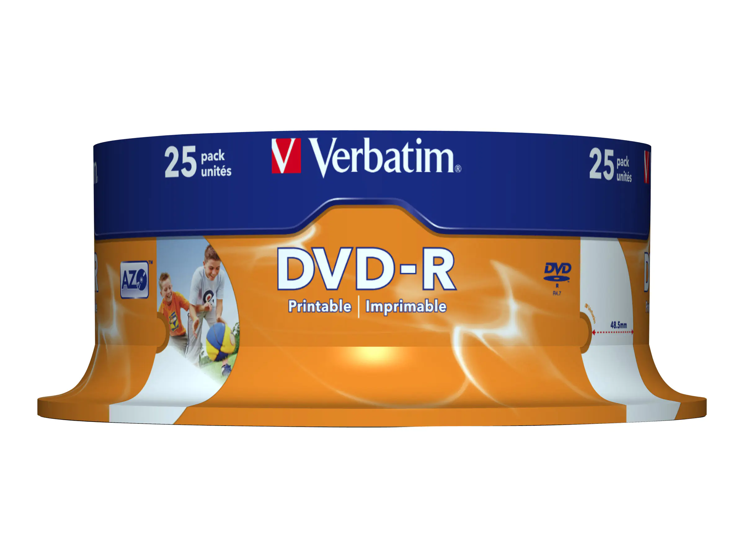 Verbatim 25 x DVD-R - 4.7 GB 16x - breite bedruckbare Fläche für Fotos 43538