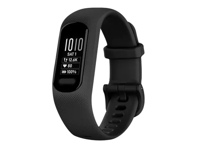 Garmin vívosmart 5 - Schwarz - Aktivitätsmesser mit Band - Silikon - schwarz - Bandgröße: L - einfarbig - Bluetooth, ANT+ - 26.5 g