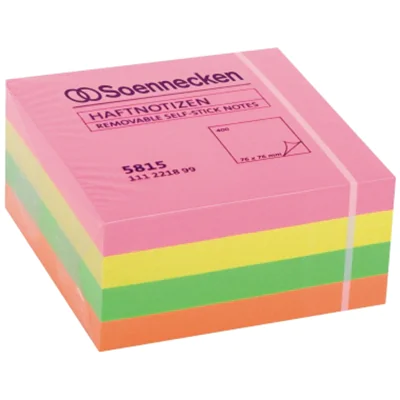 Soennecken Haftnotizwürfel 5815 75x75mm 400Blatt neonfarben Soennecken Haftnotizwürfel 5815 75x75mm 400Blatt neonfarben