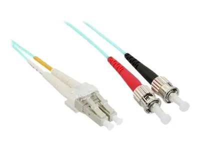InLine - Patch-Kabel - LC Multi-Mode (M) zu ST multi-mode (M) - 5 m - Glasfaser - 50/125 Mikrometer - OM3 - halogenfrei - Türkis
