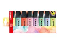 STABILO BOSS ORIGINAL - Textmarker - verschiedene Pastellfarben - wasserbasierte Tinte - 2-5 mm (Packung mit 8) 70/8-3