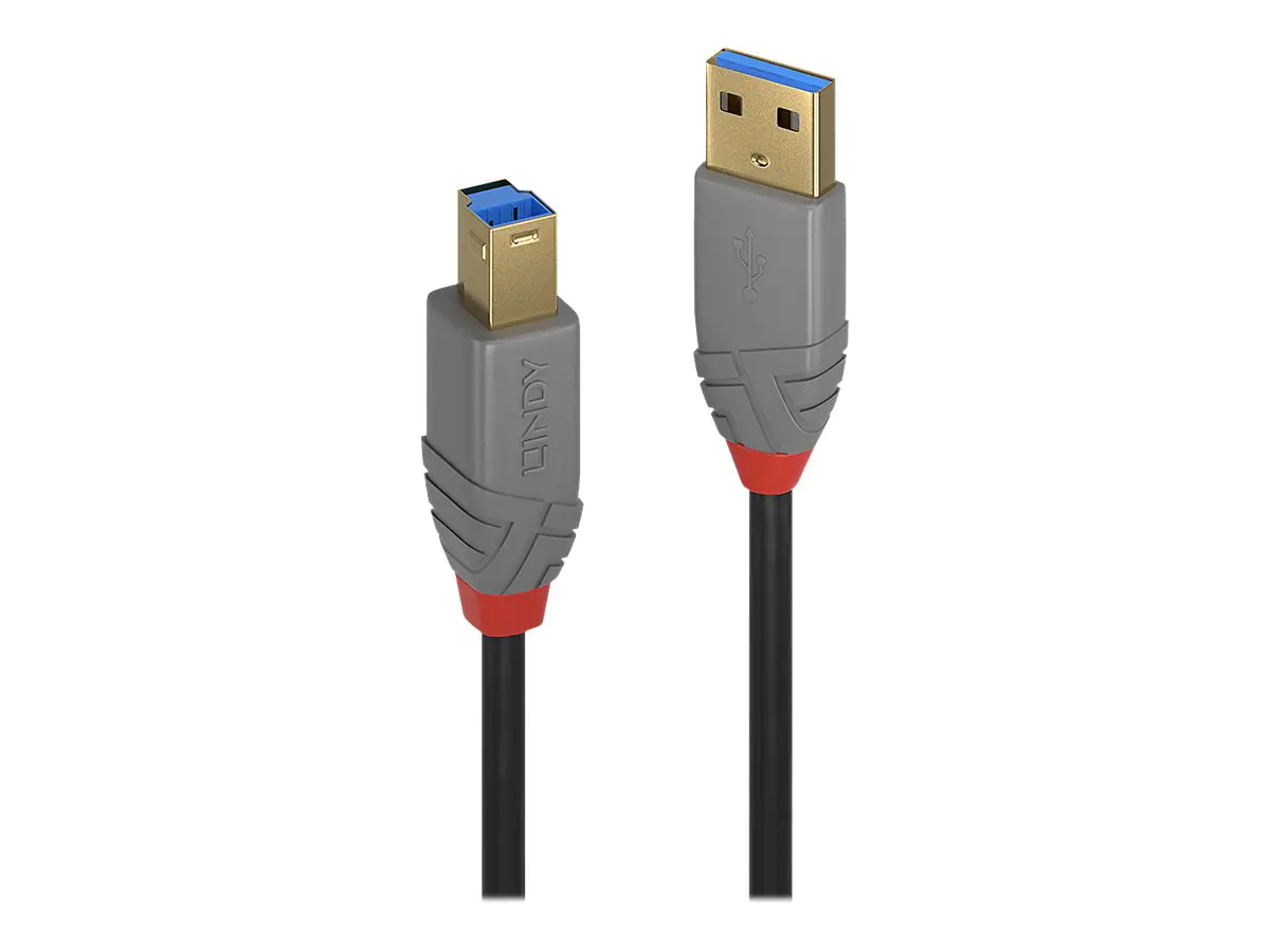 Lindy Anthra Line - USB-Kabel - USB Typ A (M) zu USB Type B (M) - USB 3.0 - 3 m - rund - Schwarz