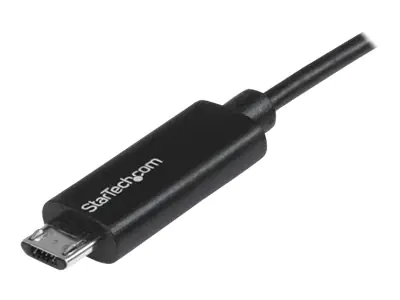 StarTech 1m Micro USB Kabel mit LED Ladeanzeige - St/St - USB auf Micro USB Kabel - USB-Kabel - Micro-USB Typ B (M) zu USB (M) - 1 m - Schwarz